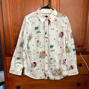Talbots French themed dress shirt, size M